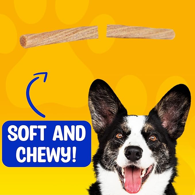 Paw & Pantry 5" Soft & Chewy Stick Twists - Real Beef & Turkey - Pack of 50 Rawhide-Free, Grain-Free Dog Twist Sticks - Healthy Training Treats for Any Size Pup