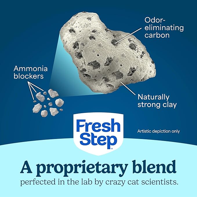 Fresh Step Advanced Simply Unscented Multi Cat Clumping Cat Litter, Low Dust, Odor Control with Activated Charcoal Tech, Compatible in Automatic Litter Boxes, 37 lbs. (2 x 18.5 lb.)
