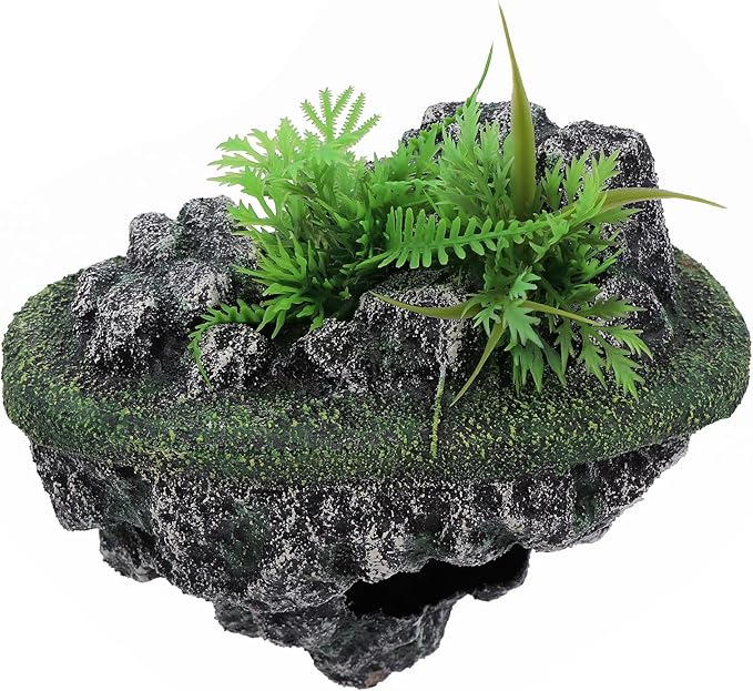 AQUA KT Turtle Floating Rock Tortoise Dock Basking Island Platform for Aquarium Pond Terrarium Habitat Decoration