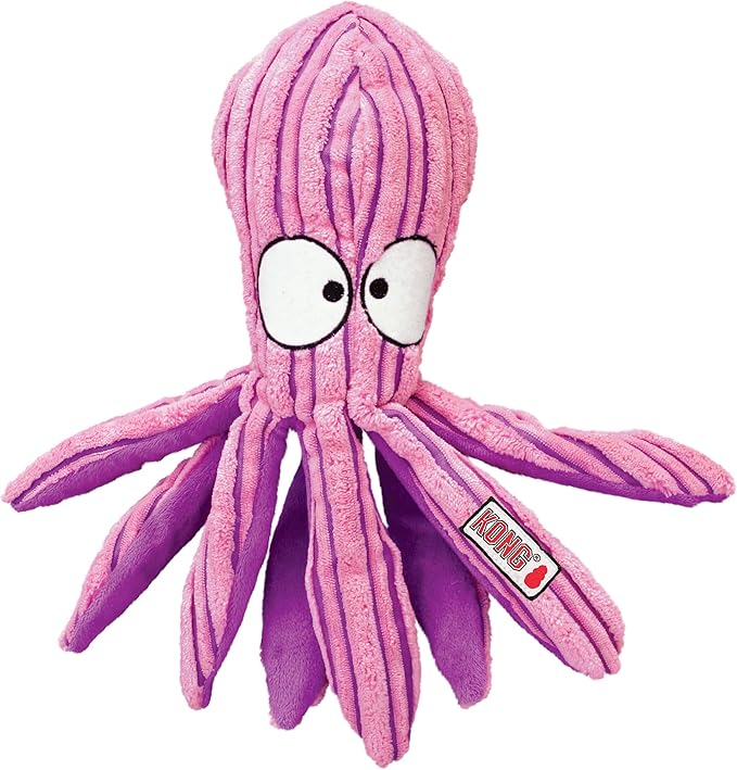 KONG Cuteseas Rufflez Soft Ridged Plush Dog Toy (Whale/Octopus)