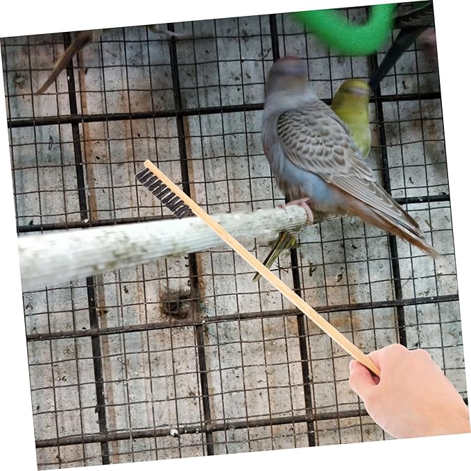 2Pcs Bird Cage Cleaning Brush Set Versatile Tool for Efficient Bird Droppings Removal Small Animal Cage Maintenance Durable Construction