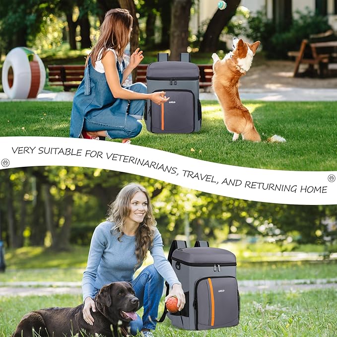 ANILD Dog Travel Bag Backpack, Flight-Ready TSA-Approved Dog Travel Bag with 2 Leak-Proof Food Canisters, 3 Foldable Silicone Bowls, Multi-Compartment Organizer for Hiking, Camping, Dog Mom Essentials