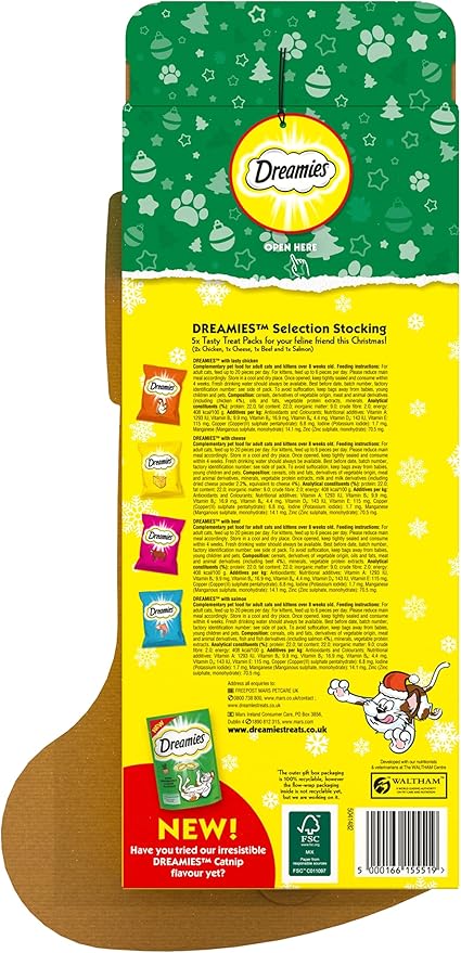 Dreamies Cat Treat Christmas Stocking (One Size) (Yellow)