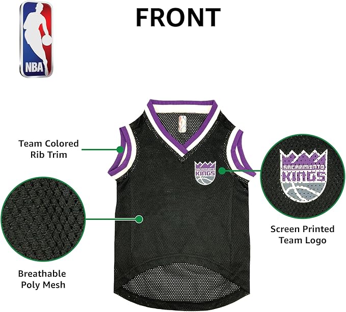 Pets First NBA Sacramento Kings Mesh Dog Jersey, Small