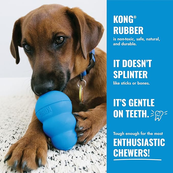 KONG Puppy Activity Ball - Soft & Durable Natural Puppy Rubber Dog Toy - Chew Toy for Teething Puppies - Eases Aching Teeth & Gums - for Small Puppies - Randomly Provided Color