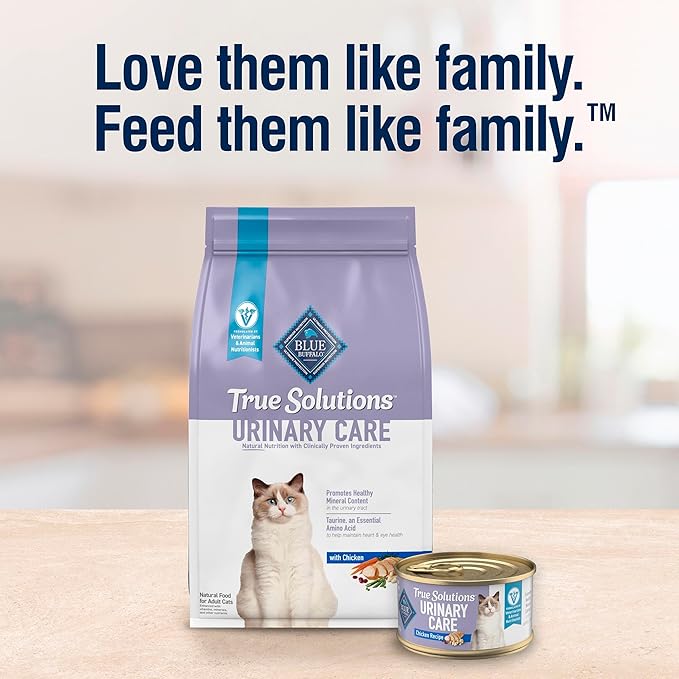 Blue Buffalo True Solutions Urinary Care Natural Nutrition with Clinically Proven Ingredients, Adult Cat Dry Food, with Chicken, 3.5 lb. Bag