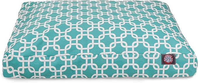 Teal Links Extra Large Rectangle Indoor Outdoor Pet Dog Bed With Removable Washable Cover By Majestic Pet Products