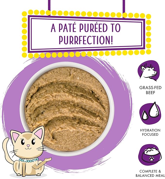 Weruva Wet Cat Food, The Newly Feds with Beef and Salmon Pate, 5.5oz Slide N Serve Pouch, Pack of 12