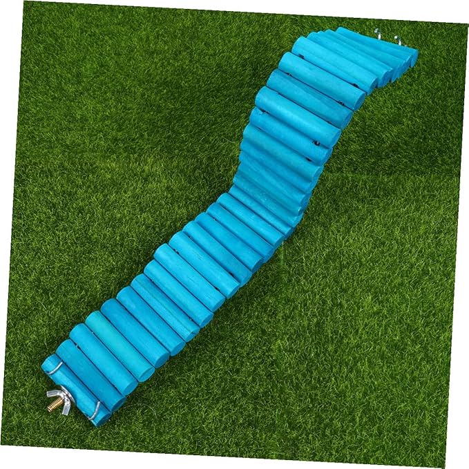 Veemoon Pet Wooden Ladder for Hamsters and Parrots, 6x40cm Round Wood Climbing Ladder, Colorful Rainbow Design, Suitable for Small Pets and Birdcage Accessories