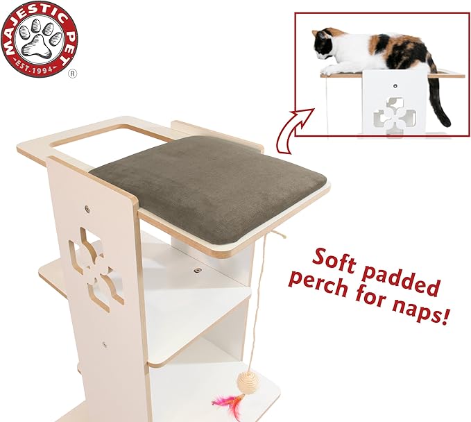 Majestic Pet Luxe Modern Cat Tree Condo Furniture Products - 36 in. x 23 in. x 16.5 in. (Gray)