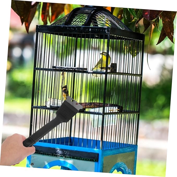 Mipcase Stainless Steel Birdcage Cleaning Brush with Handle and Scraper Accessory for Easy Bird Droppings Removal from Cages and Perches