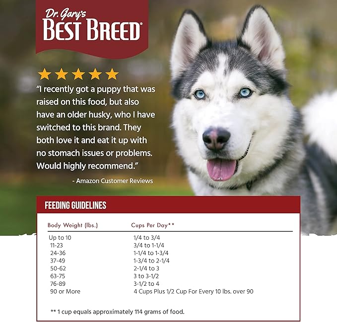 Dr. Gary's Best Breed Coldwater Recipe Slow-Cooked in USA, Natural Dry Dog Food for All Breeds and Sizes, 4lbs