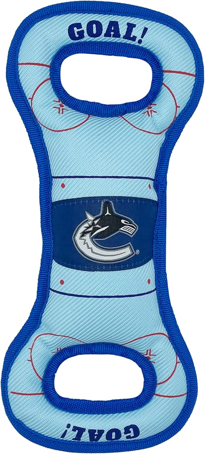 Pets First NHL Vancouver Canucks Hockey Field Dog Tug Fetch Squeak Chew Toy, One Size