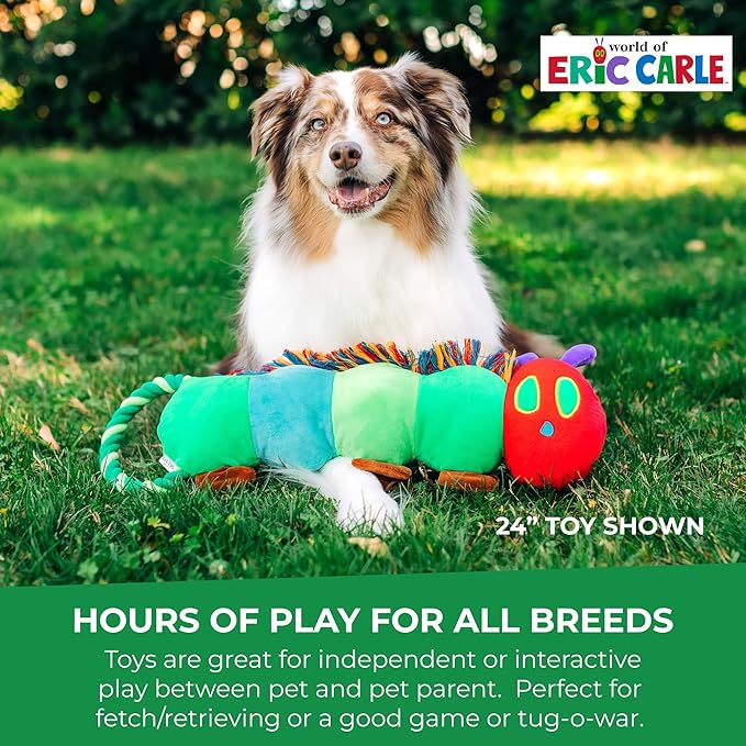 Multipet Eric Carle Very Hungry Caterpillar Rope Tug 9" Dog Toy