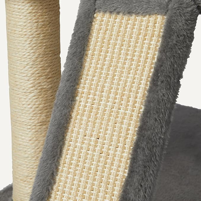 Amazon Basics Indoor Cat & Kittens Multi-Level Climbing Activity Tower with Scratching Posts, 2 Condos, FSC Certified, M - 31.1" (78.9cm) H, Grey