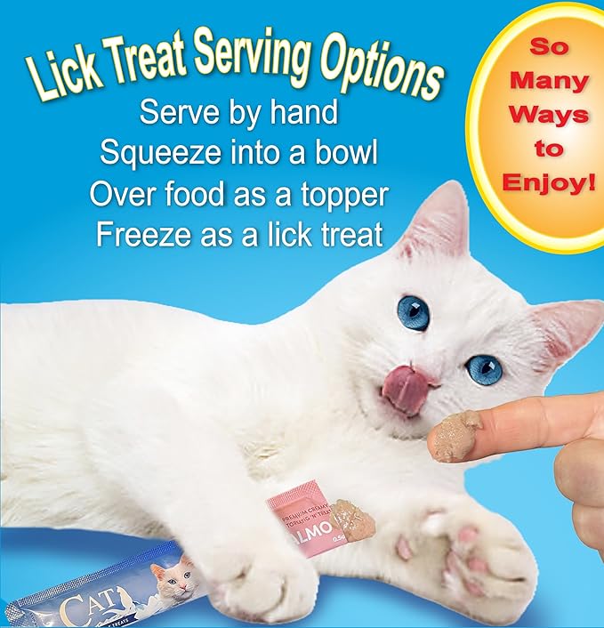 Scoochie Pet Products Cat by Scoochie Lick Treats – Salmon | 0.5oz | 24 Pack