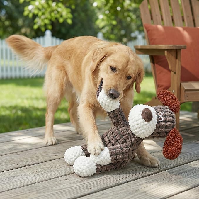 SUJEB Squeaky Chew Plush Toys for Dog Aggressive Chewers, Soft Interactive Puppy Teething Indestructible for Small Medium Large Cats Pets 6.1In