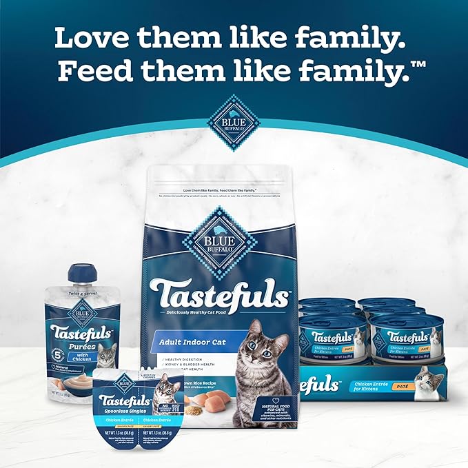Blue Buffalo Tastefuls Natural Flaked Wet Cat Food, Chicken Entrée in Gravy 3-oz cans (Pack of 24)