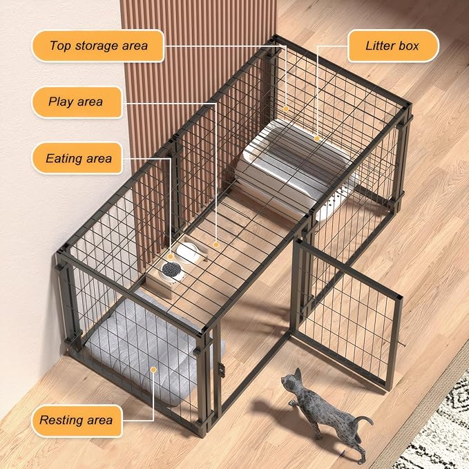 47.2 Inch Large Dog Crate and Playpen for Small Medium Large Breeds Indoor Outdoor Use with Easy Assembly Durable Construction Spacious Design