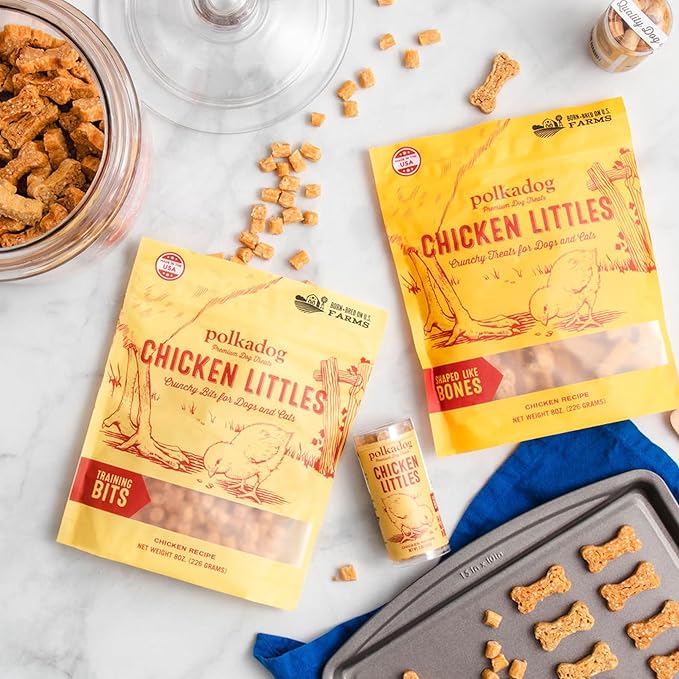 Polkadog Chicken Littles Crunchy Training Bits - All Natural, Limited Ingredient, Premium Training Treats for Dogs. Great for Allergies, Handcrafted in USA - 7oz (1pk)