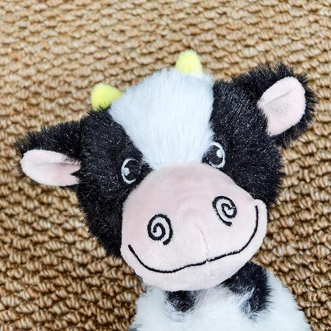 Cow Long Plush Squeaky Dog Toy for Chewers Puppy Teething Chew Toy Cute Soft Funny Durable Stuffed Animal Interactive Tug-of-War Dog Toy for Small Medium Large Dogs Toy Gift 52cm/20.47in