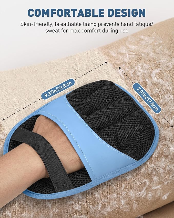 Pet Hair Removal Glove - Electrostatic Magic Brush Gloves Pet Hair for Dogs and Cats, The Magic Brush Pure Path Yomi Pet Grooming Needs, Fur Remover for Furniture, Clothes, Car Seats