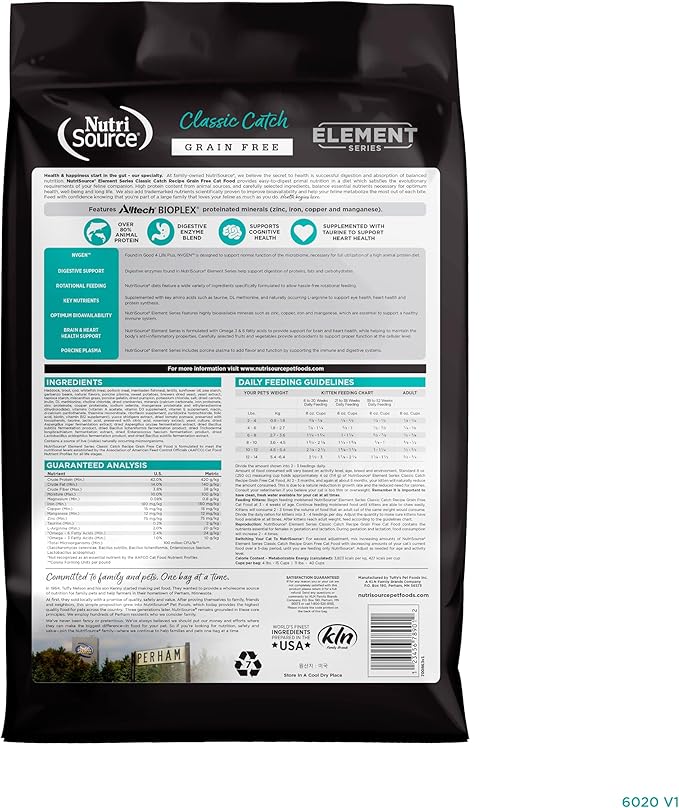 NutriSource Element Series Classic Catch Dry Cat Food, Haddock, Trout & Cod, 4LB