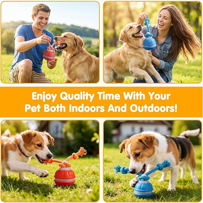 Interactive Dog Toys,Dog Toy Ball with Squeaky Sound and Stimulation,Automatic Moving Activated Dogs Toy for Small/Medium Dogs, Indoor and Outdoor Pet Exercise Toy for Boredom(Orange)