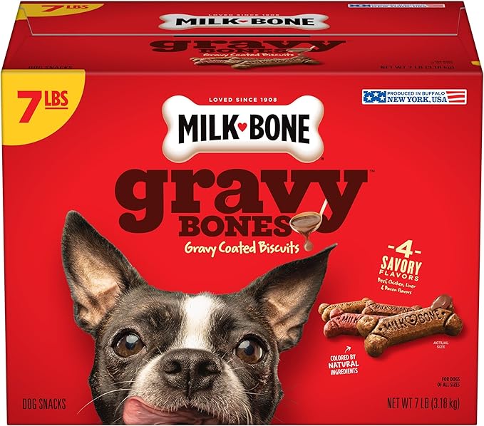 Milk-Bone GravyBones Dog Biscuits, Small Dog Treats, 7 lb.