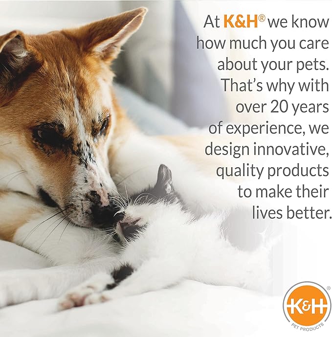 K&H Pet Products Mother’s Heartbeat Heated Puppy Bed Heated Bed + Bone Pillow Gray Medium Breed Heartbeat 13 X 16 Inches