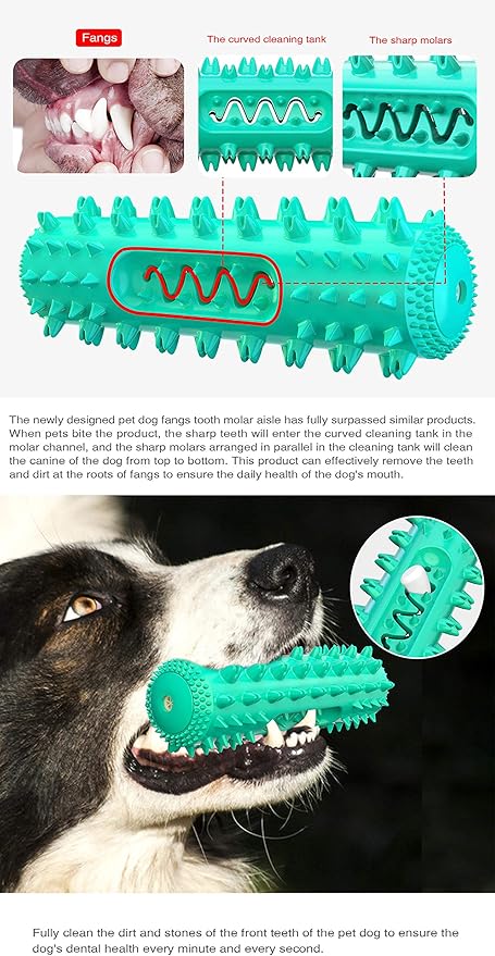 Dog Chew Toys for Aggressive Chewers, Dog Toothbrush Care Cleaning Stick, Puppy Toothing Chew Toy for Small Middle Dog (Lakes Blue)