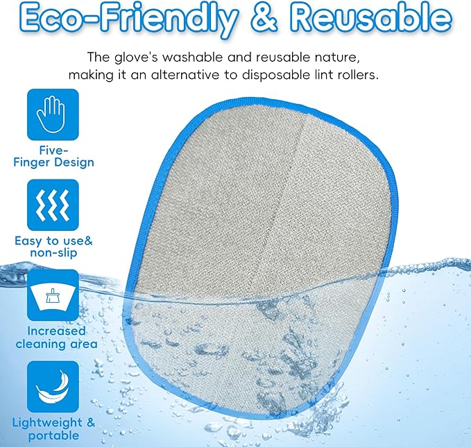 Pet Hair Removal Glove, Five-Finger Magic Brush Electrostatic Mitt, Pet Hair Remover Tool for Dog & Cat, Reusable Pet Hair Gloves Pet Grooming Needs, Fur Remover for Couch, Clothing & Carpet