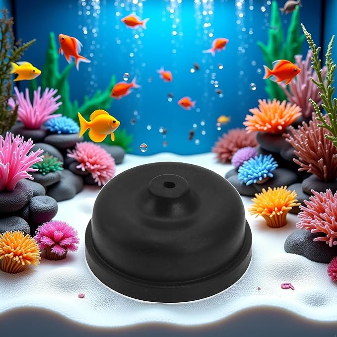 6Pcs Black Aquarium Diaphragm Air Pump Accessories EPDM Rubber Oxygen Pump Replacement Parts for Aquariums Fishing Oxygen Pump Aquarium Diaphragm Silicone Cup Parts Reolacements Fish and Aquatic Pets