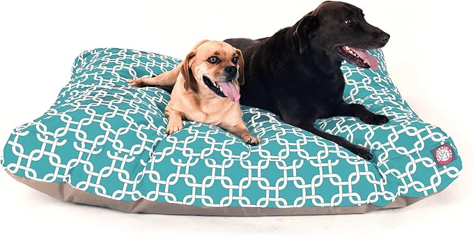 Teal Links Extra Large Rectangle Indoor Outdoor Pet Dog Bed With Removable Washable Cover By Majestic Pet Products