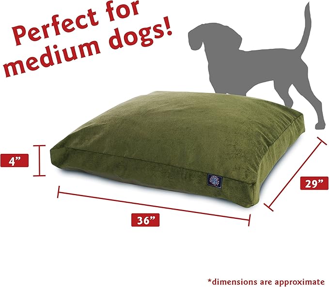 Majestic Pet Villa Rectangle Dog Bed Washable – Non Slip Comfy Pet Bed – Crate Bed with Removable Washable Cover – Kennel Bed for Sleeping, Polyester Fiber, Medium, Fern