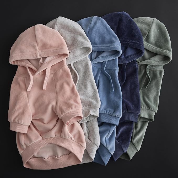 Pet Passion Cooper II Organic Cotton Velour Dog Hoodie Pet Coat for Small, Medium and Large Dogs, Navy, X-Large (55-80 lbs)