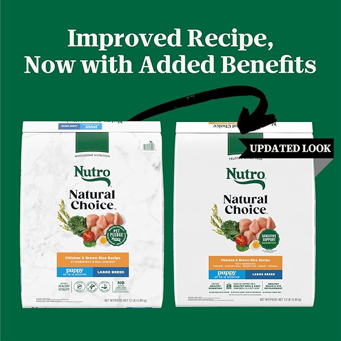 Nutro Natural Choice Large Breed Puppy Food, Dry Dog Food, Chicken & Brown Rice Recipe, 13 lb. Bag