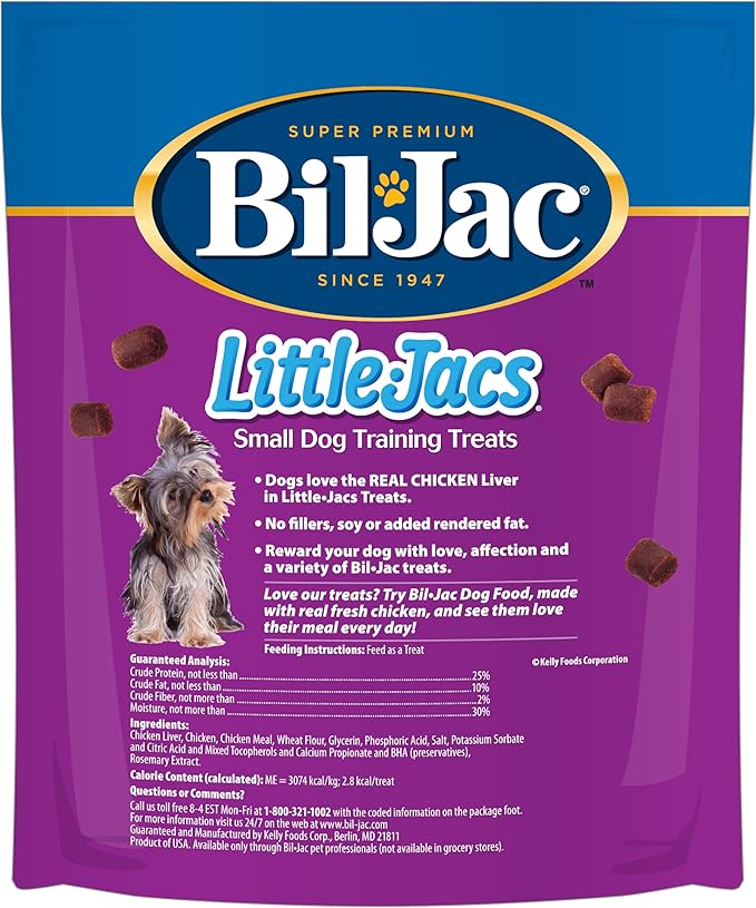 Bil-Jac Little Jacs Small Dog Training Treats, Chicken Flavor, Made with Chicken Liver, 4 oz (4-Pack)