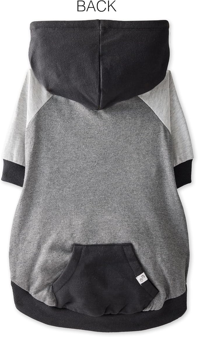 Pet Passion Rocky – The Original Lightweight Hooded Tee 100% Organic Cotton Dog Hoodie Pet Coat Sweater for All Sized Dogs, Black Color Block, Medium (20-45 lbs)