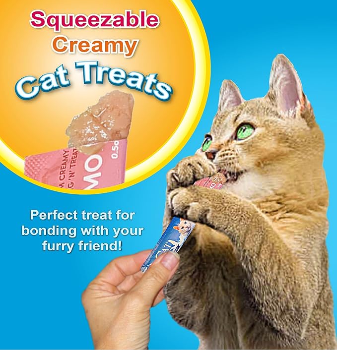 Scoochie Pet Products Cat by Scoochie Lick Treats – Salmon | 0.5oz | 24 Pack