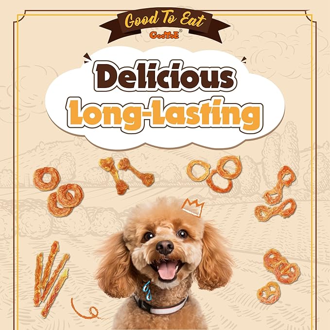 Gootoe Turkey Tendons for Dogs –All-Natural, Hypoallergenic Dog Treats, Rawhide Alternative, Long Lasting Puppy Chews, Healthy Dog Treats for Medium Breeds, Sliced (M), 3 oz Pack
