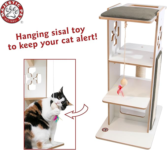 Majestic Pet Luxe Modern Cat Tree Condo Furniture Products - 36 in. x 23 in. x 16.5 in. (Gray)