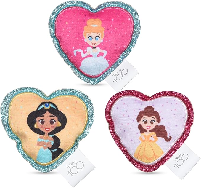 Disney for Pets 3 Piece Princess Cat Toys with Catnip and Crinkle, 4in | Shimmery, Crinkly Cat Toys | Catnip Plush Toys for Cats Inspired Princess Characters