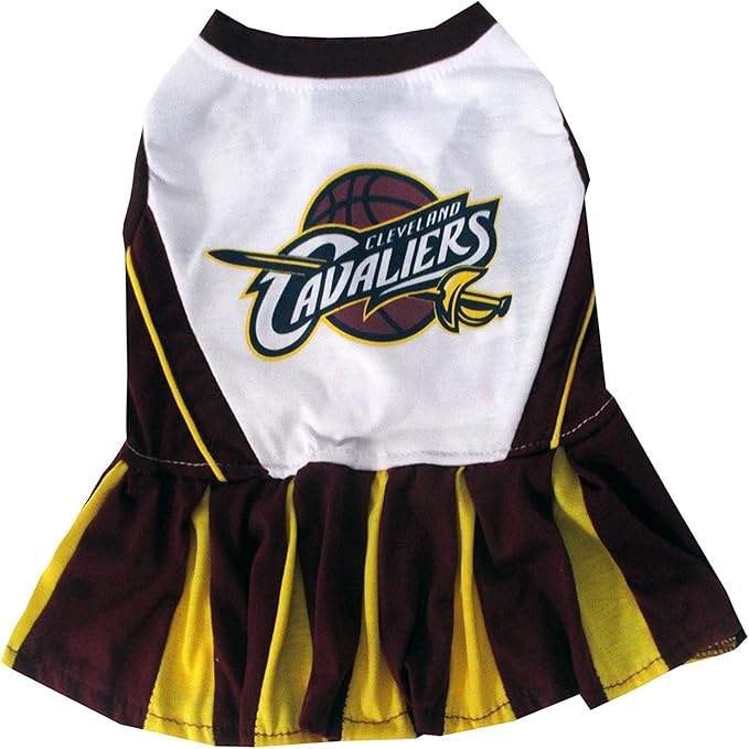 Pets First NBA Cleveland Cavaliers Cheerleader Dress, Small