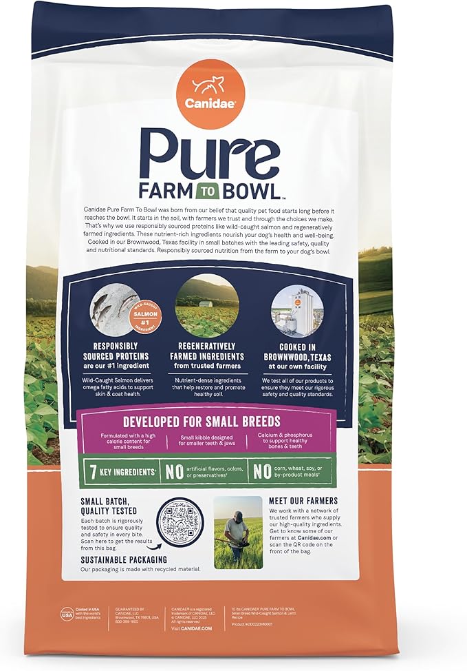 Canidae Pure Farm to Bowl Small Breed, Wild-Caught Salmon & Lentil Recipe, 4 lbs.