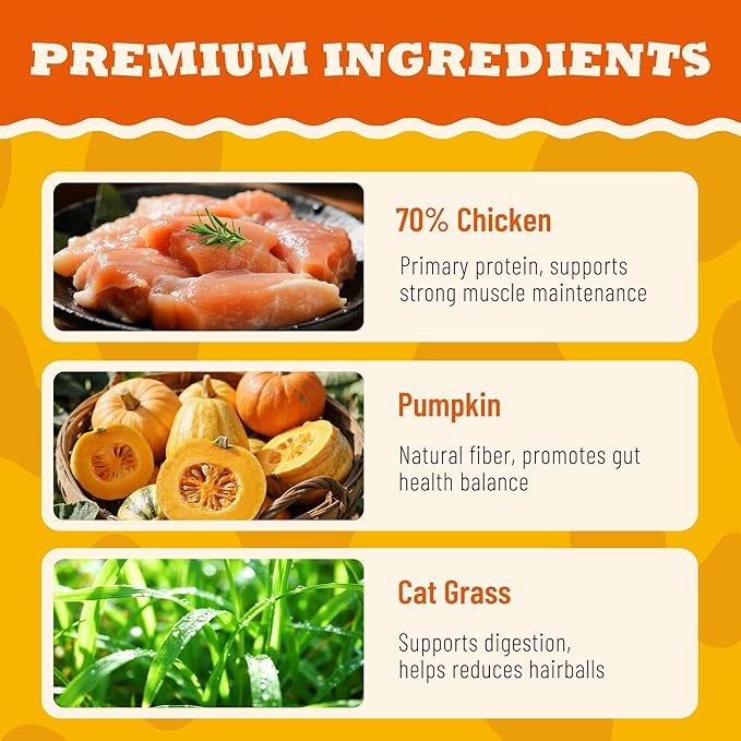 Lickable Cat Treats with Lick-Up Spoons, Healthy Wet Cat Snacks for Digestive Support, Grain-Free Kitten Treats with Taurine & Vitamins, Cat Grass & Pumpkin Variety Pack (32 Spoons)