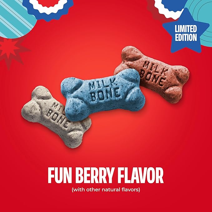 Milk-Bone Mini’s Red, White & Woof Mixed Berry Flavor, Mini Dog Treats, 12 Oz. Bag