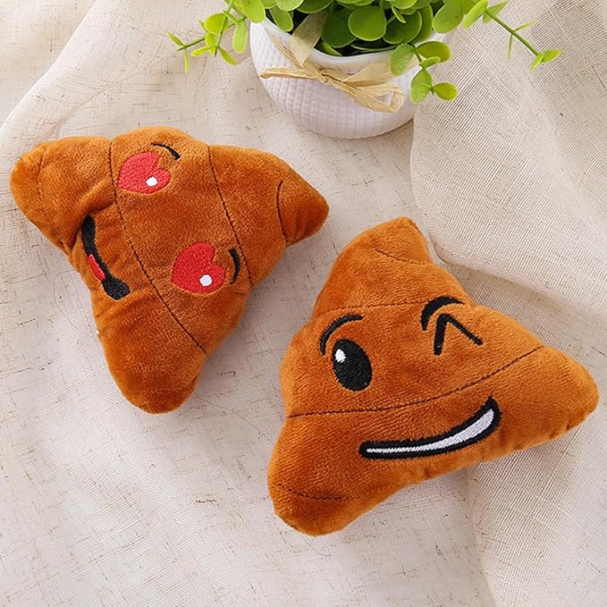 Playful Paws 2 Pcs Cute Poop Dog Plush Toys Dog Chew Toys Cat Interactive Toy with Squeaker and Funny Expression 5.9 in Dog Toy for Dogs Playing