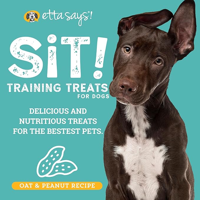 etta says! Sit Training Treats - All Natural Peanut Butter Soft Treats for Dogs - Made in The USA - 2 Pack
