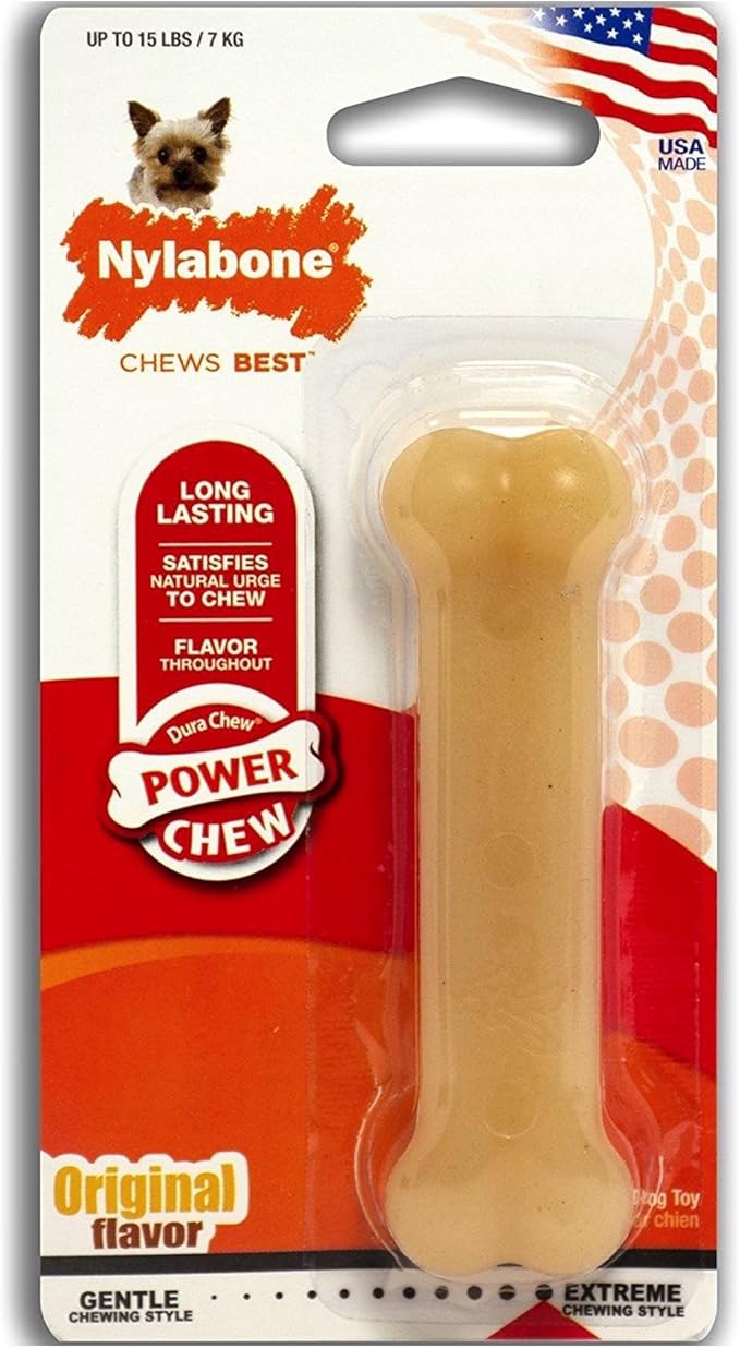 Nylabone Original Bone Dog Chew Toy [Set of 2] Size: Petite